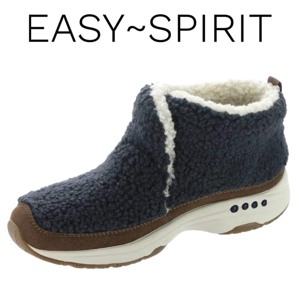 New Easy Spirit Navy Trippin Cozy Ankle Booties Size 11